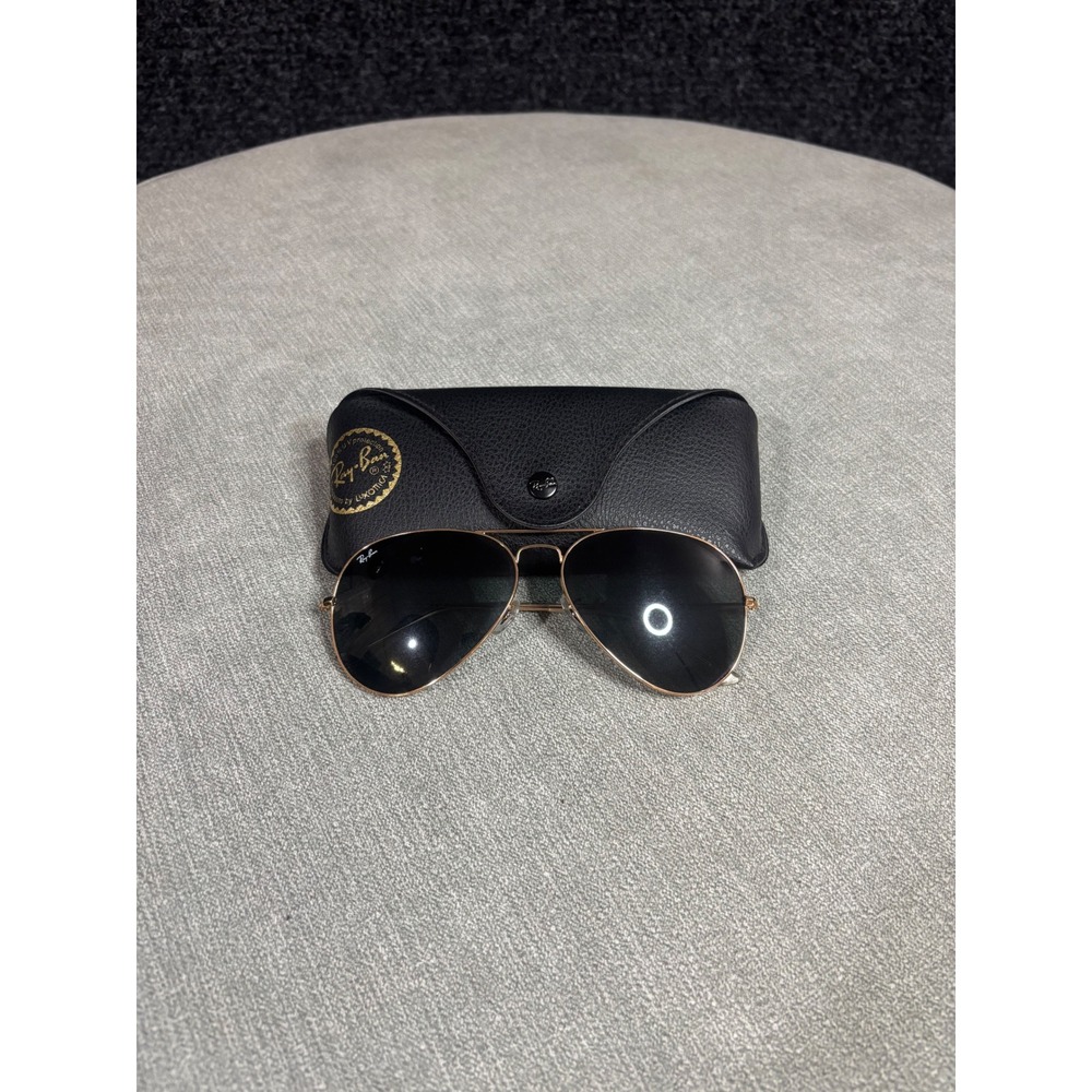 Ray-Ban RB3025 Aviator Large Metal Sunglasses Gold Frame Green Lens 62mm